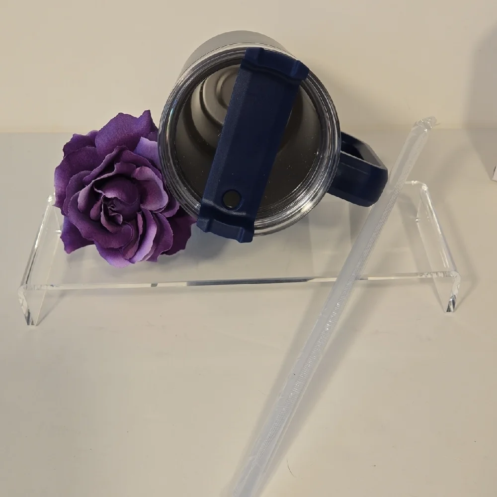 40oz Blue Stainless Steel Travel Mug • Handle + Straw • NWT RMHC Walk for Kids